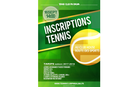 Samedi 16/09 : Inscriptions saison 2017/2018  et AGO